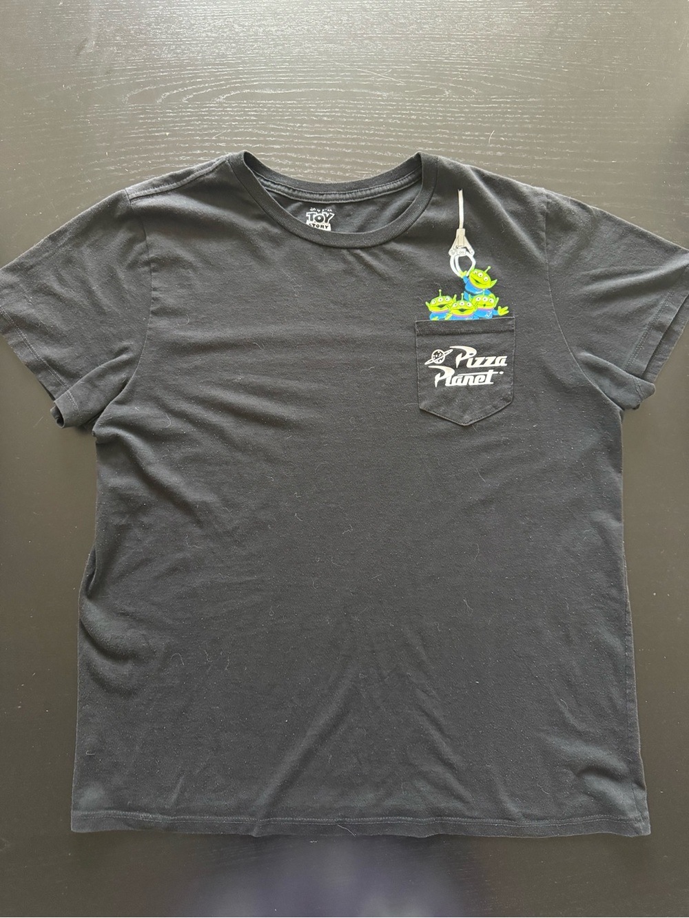 Toy Story Pizza Planet Alien Pocket Tee - Black with Green